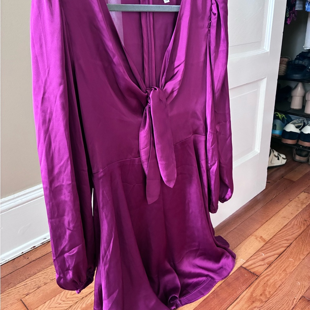 Socialite Fuchsia Satin Dress